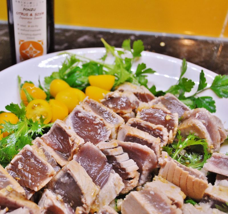 Tuna Tataki Recipe seared tuna with garlic and Ponzu sauce